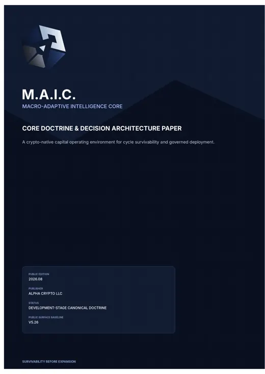Cover of the M.A.I.C. Core Doctrine & Decision Architecture Paper